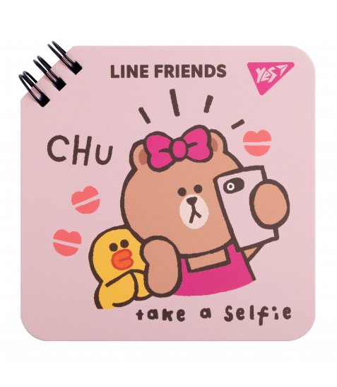 Блокнот YES 110х110 мм, 80 арк., подв. cпіраль Line Friends Chu