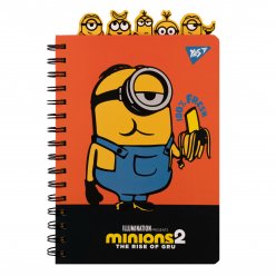 Блокнот YES А5, 80 арк. cпіраль з роздільниками Minions