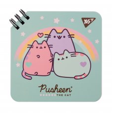 Блокнот Yes 110х110 80 аркушів на cпіралі Pusheen клітинка