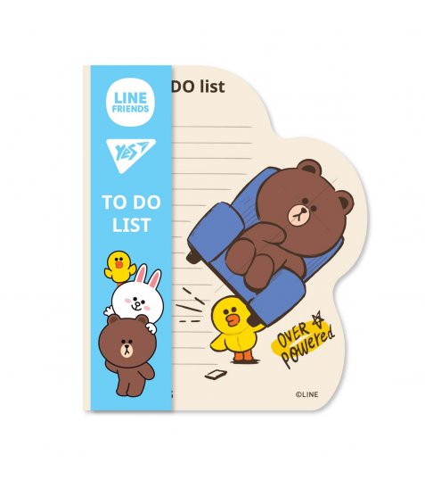 Папір для нотаток YES To Do Line Friends boy планшет з магнітом, блок 52 аркуша