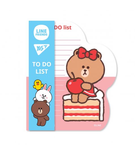 Папір для нотаток YES To Do Line Friends girl планшет з магнітом, блок 52 аркуша