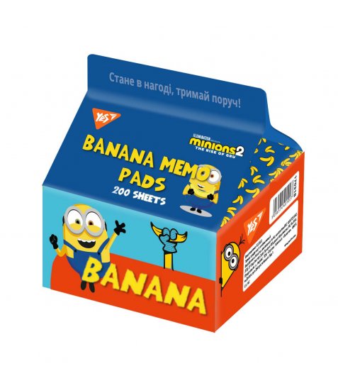 Папір для записів YES Tetra Pak Minions 200 арк., 7*7,5см