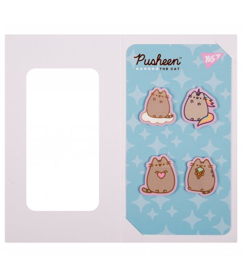 Закладки-стікери Yes Pusheen пластик 80 шт (4х20)