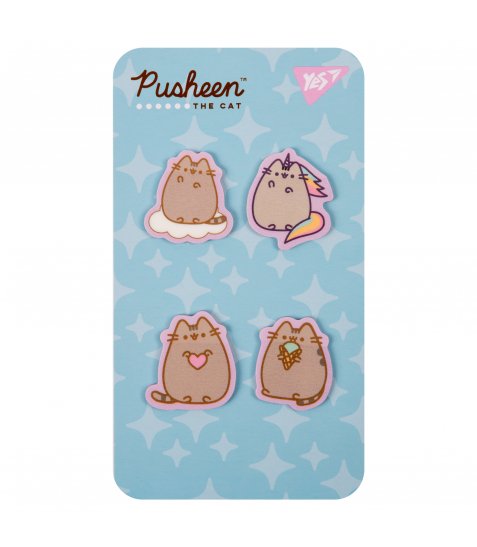 Закладки-стікери Yes Pusheen пластик 80 шт (4х20)