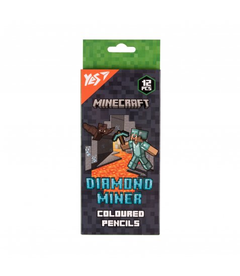 Олівці кольорові Yes 12 кольорів Minecraft Diamond Miner