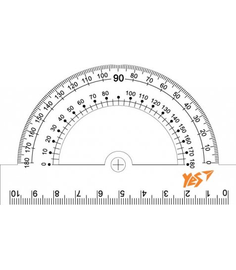 Транспортир Yes з лінійкою 10 см