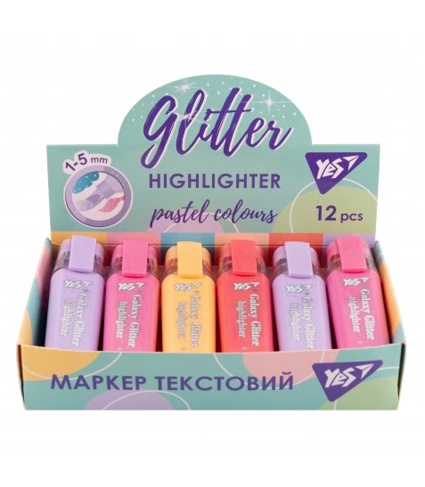 Маркер текстовий YES Galaxy Glitter