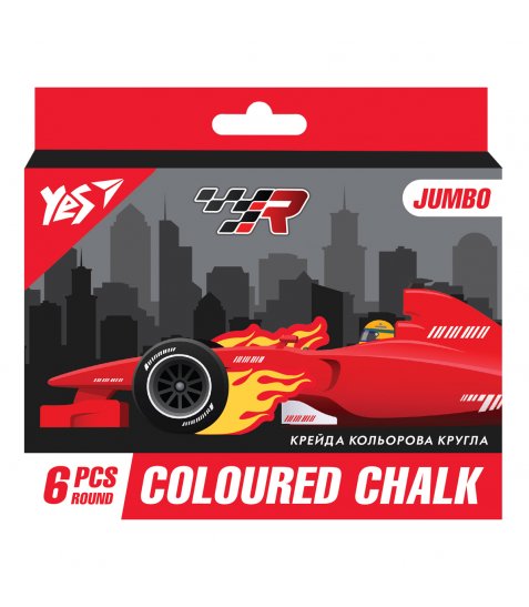 Крейда кольорова YES Race legend, 6 шт, JUMBO