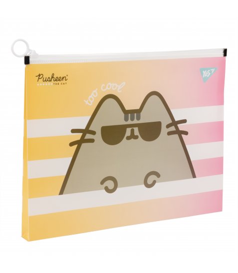 Папка-конверт YES А4 на блискавці Pusheen