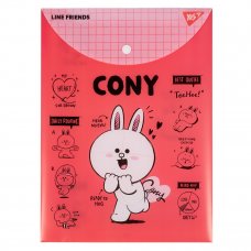 Папка-конверт YES А4 на кнопці Line Friends. Cony вертикальна