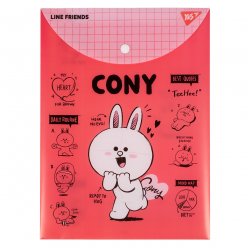 Папка-конверт YES А4 на кнопці Line Friends. Cony вертикальна