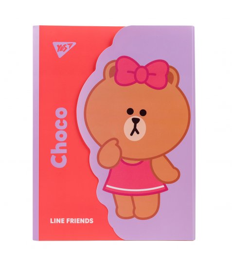 Папка-органайзер YES А4 з клапаном на липучці Line Friends. Choco