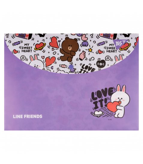 Папка конверт YES А4 на кнопці Line Friends