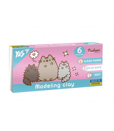 Пластилін Yes Pusheen 6 кольорів 120 г