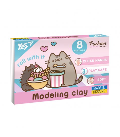 Пластилін Yes Pusheen 8 кольорів 160 г