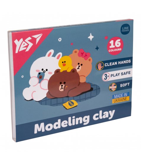 Пластилін Yes Line Friends 16 кольорів 320 г