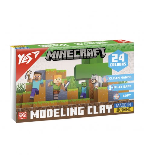 Пластилін Yes Minecraft 24  кольорів 480 г