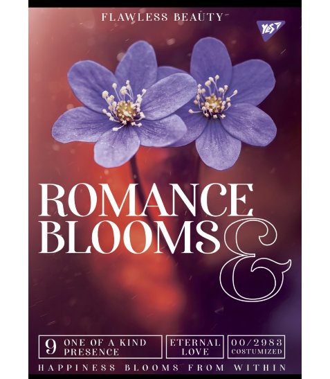 Зошит для записів Yes Romance blooms А4 48 аркушів клітинка