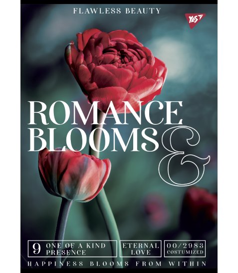 Зошит для записів Yes Romance blooms А4 48 аркушів клітинка