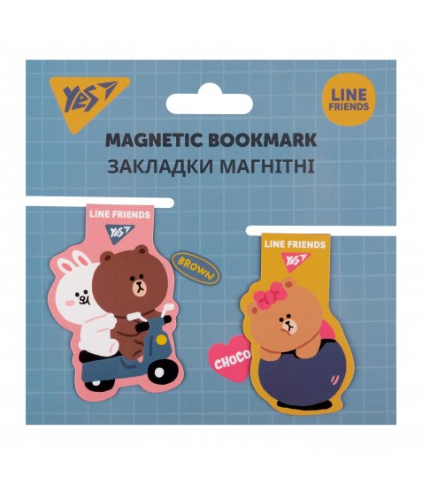 Закладки магнітні YES Line Friends, 2шт.