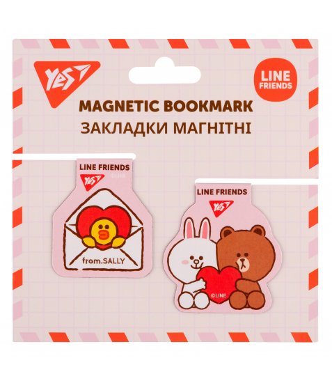 Закладки магнітні YES Line Friends, 2шт.