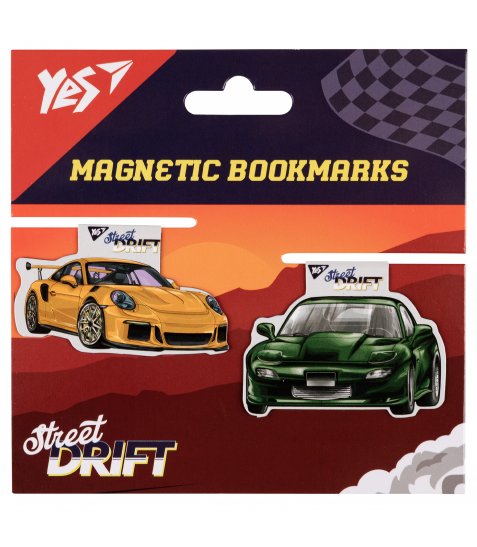 Закладки магнітні Yes Super Street drift, 2шт