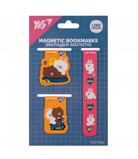 Закладки магнітні Yes Line Friends 3 шт