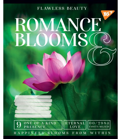 А5/36 кл. YES Romance blooms, зошит для записів