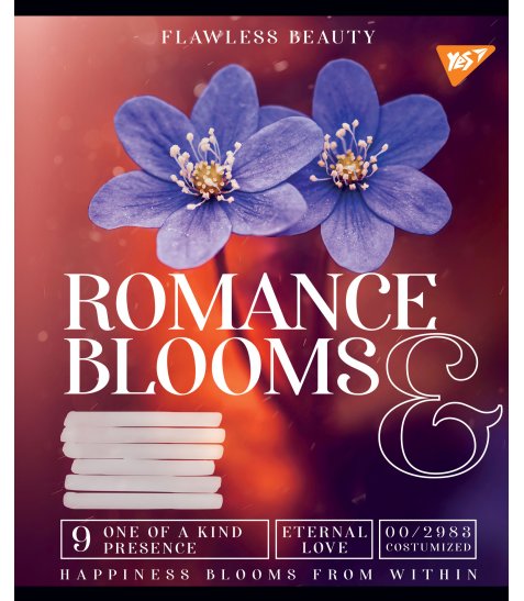 А5/36 кл. YES Romance blooms, зошит для записів