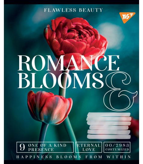 А5/36 кл. YES Romance blooms, зошит для записів