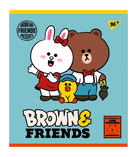 Зошит YES Line Friends А5 12 аркушів клітинка