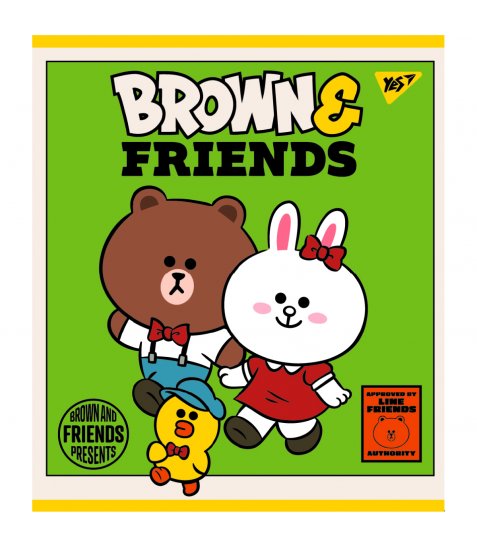 Зошит YES Line Friends А5 12 аркушів клітинка