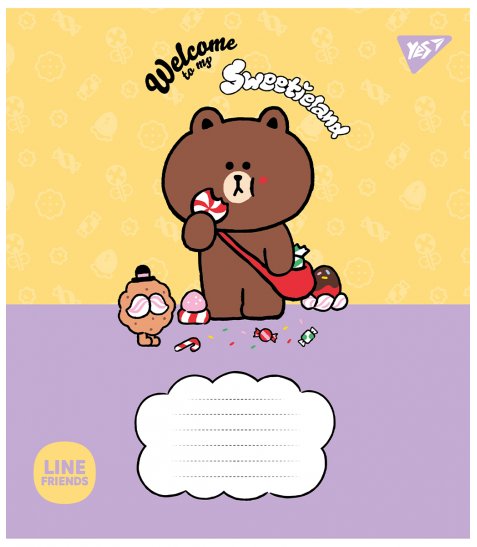 Зошит шкільний Yes Line Friends. Sweetieland А5 12 аркушів клітинка