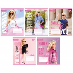 Зошит шкільний Yes Barbie А5 12 аркушів клітинка