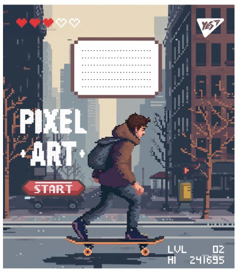 Зошит шкільний Yes Pixel art А5 12 аркушів клітинка