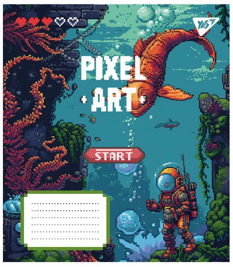 Зошит шкільний Yes Pixel art А5 12 аркушів лінія