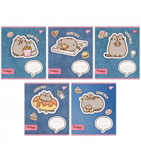 Зошит шкільний Yes Pusheen. Snack time А5 12 аркушів лінія