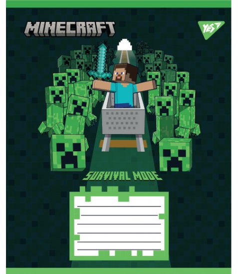 Зошит учнівський шкільний Yes Minecraft Walls А5 12 аркушів клітинка