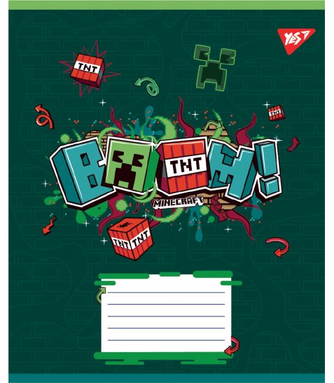 Зошит учнівський шкільний Yes Minecraft Heroes А5 12 аркушів клітинка