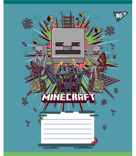 Зошит учнівський шкільний Yes Minecraft Heroes А5 12 аркушів клітинка
