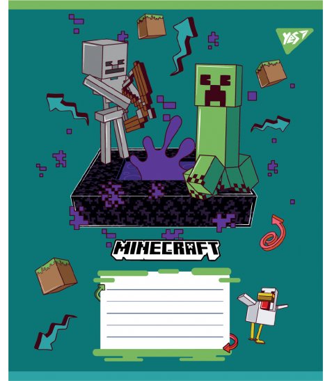 Зошит учнівський шкільний Yes Minecraft Heroes А5 12 аркушів клітинка