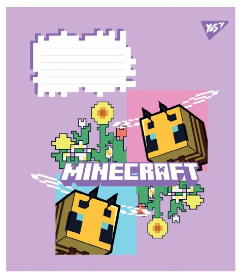 Зошит учнівський шкільний Yes Minecraft Flowers А5 18 аркушів клітинка