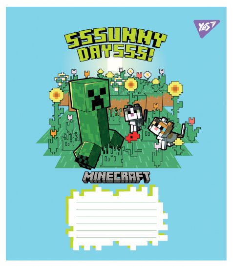 Зошит учнівський шкільний Yes Minecraft Flowers А5 18 аркушів лінія