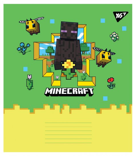 Зошит учнівський шкільний Yes Minecraft Spring А5 12 аркушів коса лінія