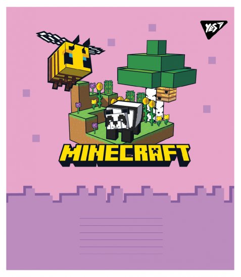 Зошит учнівський шкільний Yes Minecraft Spring А5 12 аркушів коса лінія