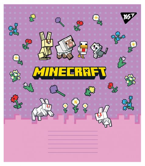 Зошит учнівський шкільний Yes Minecraft Spring А5 12 аркушів коса лінія