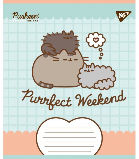 Зошит учнівський шкільний Yes Pusheen Weekend А5 12 аркушів коса лінія