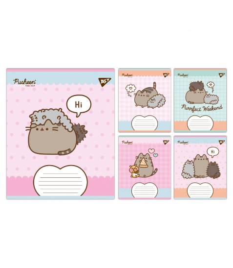 Зошит учнівський шкільний Yes Pusheen Weekend А5 12 аркушів коса лінія