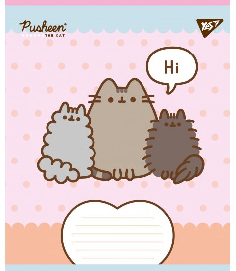 Зошит учнівський шкільний Yes Pusheen Weekend А5 12 аркушів коса лінія
