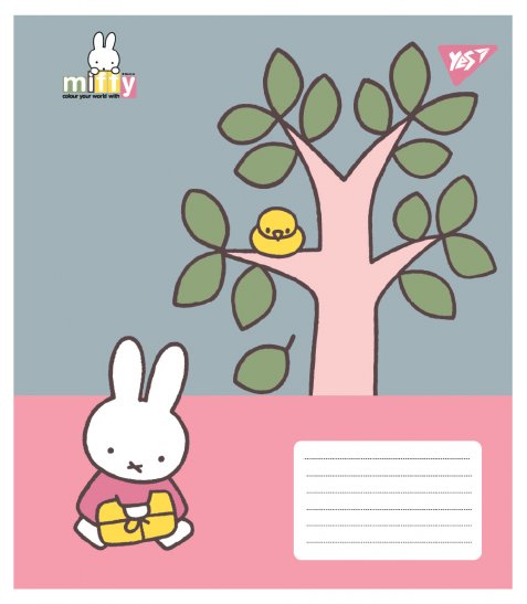 Зошит учнівський шкільний Yes Miffy Spring А5 12 аркушів коса лінія